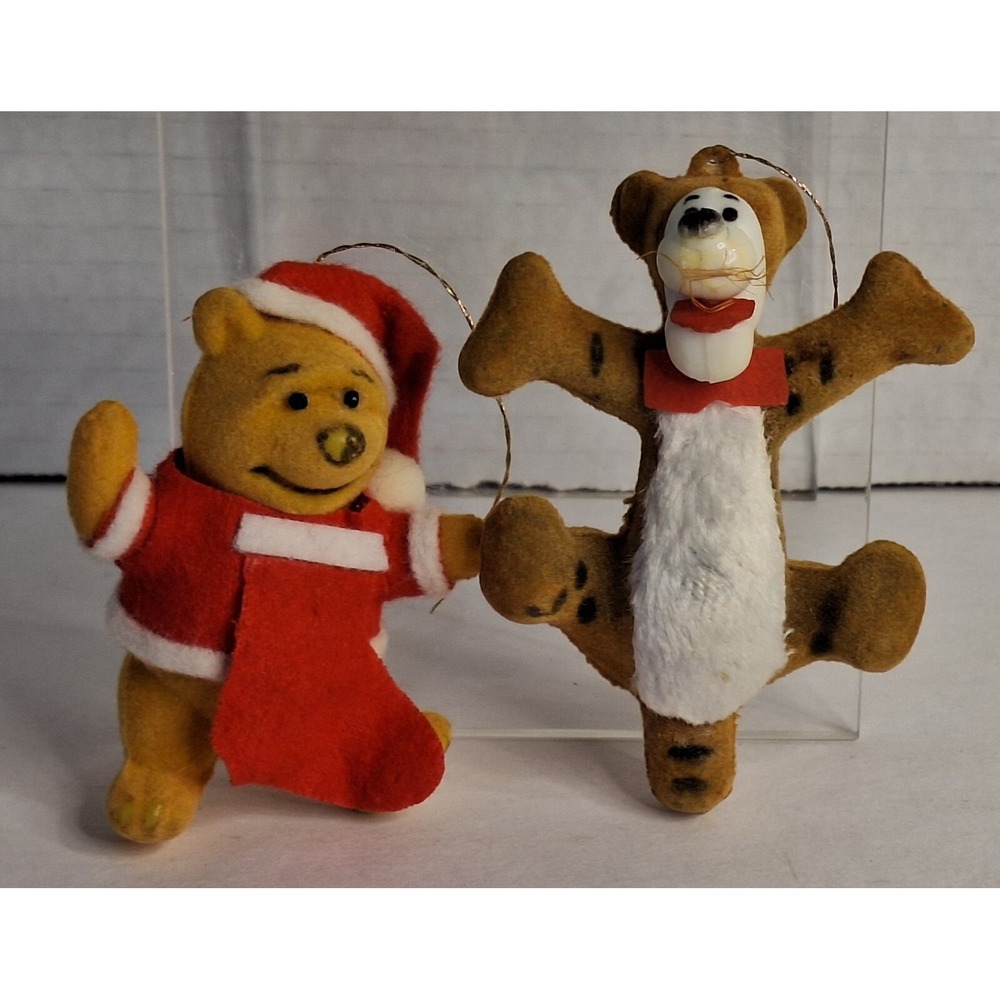 Walt Disney Sears Flocked Ornaments Tigger‎ Pooh Xmas hong kong